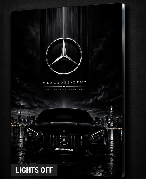 Mercedes-AMG acrylic artwork with headlights switched off
