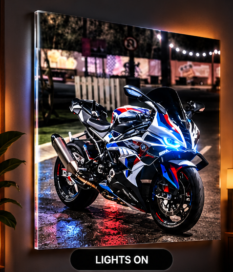 BMW S1000RR illuminated acrylic motorcycle wall art