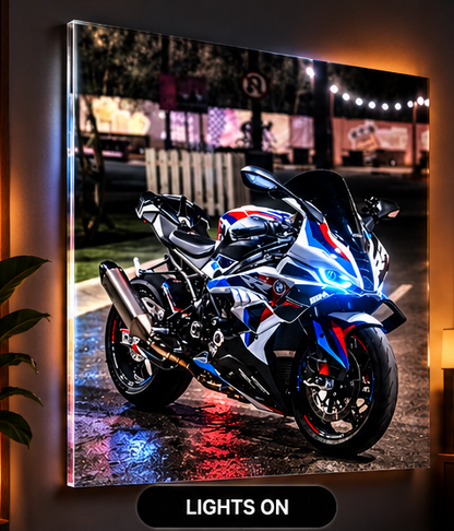 BMW S1000RR illuminated acrylic motorcycle wall art